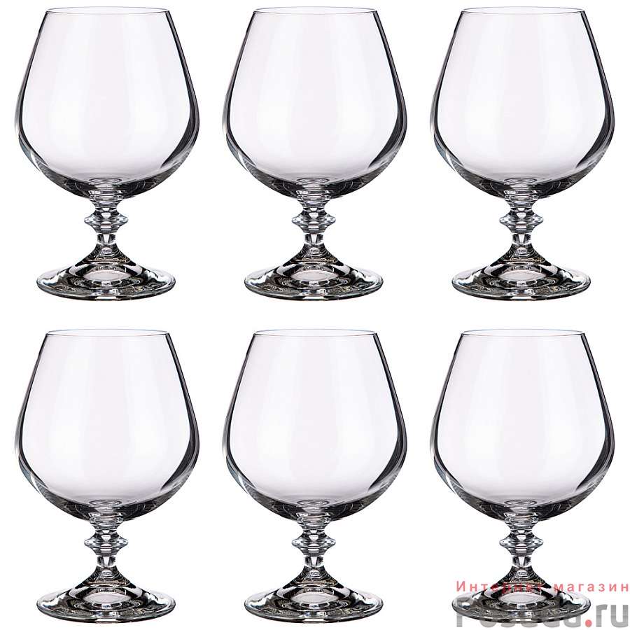 Набор бокалов для коньяка из 6 штук Анжела 400мл