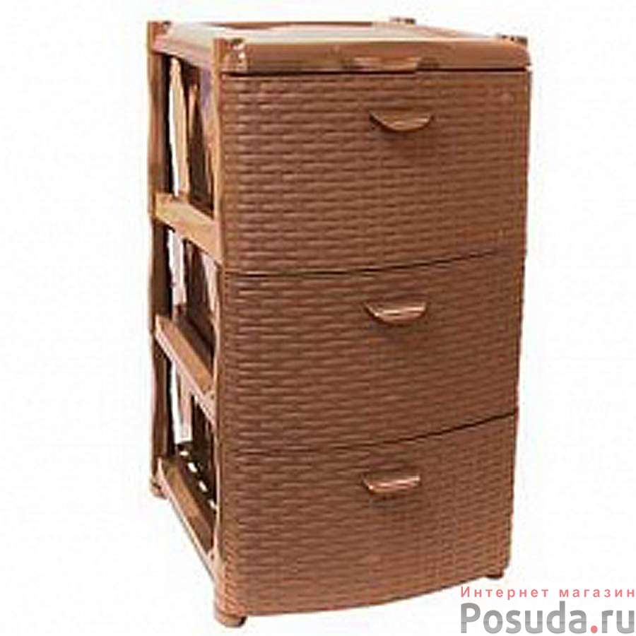 Комод Ротанг 3 секции (бежевый ротанг)