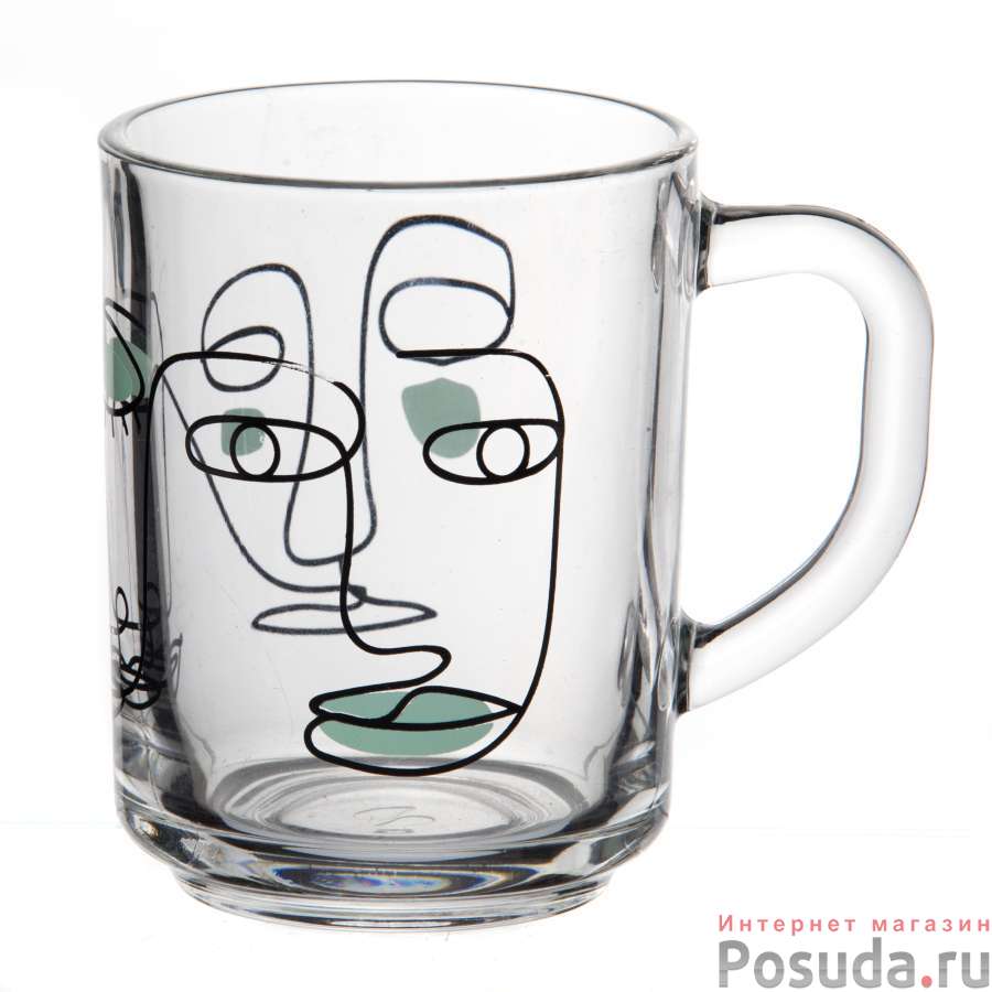 Кружка ФЕЙСЕС зел.250 мл 2 цв. (рис.29084/А)