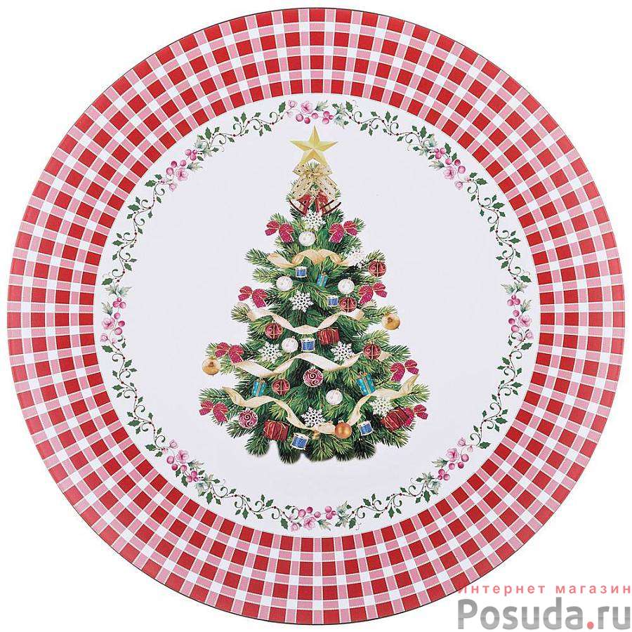 Тарелка для оформления новогодней сервировки Рождественская сказка диаметр=40 см 