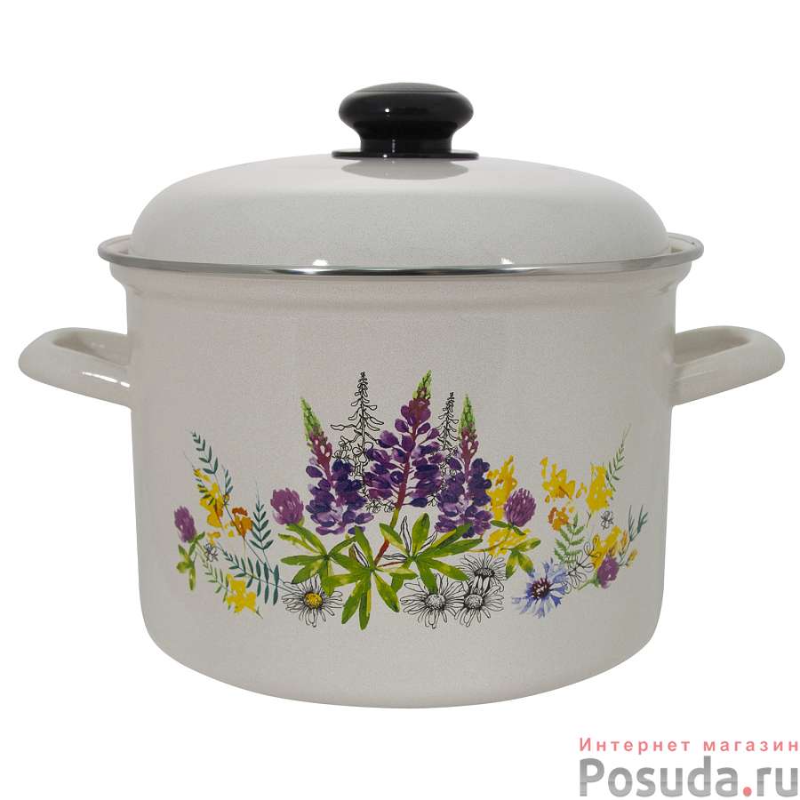 Кастрюля эмал 4,5л Люпины, 1615АП2/4