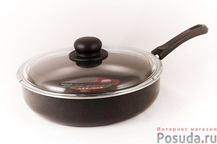 Сотейник 22см стеклянная крышка Black&Silver Flonal