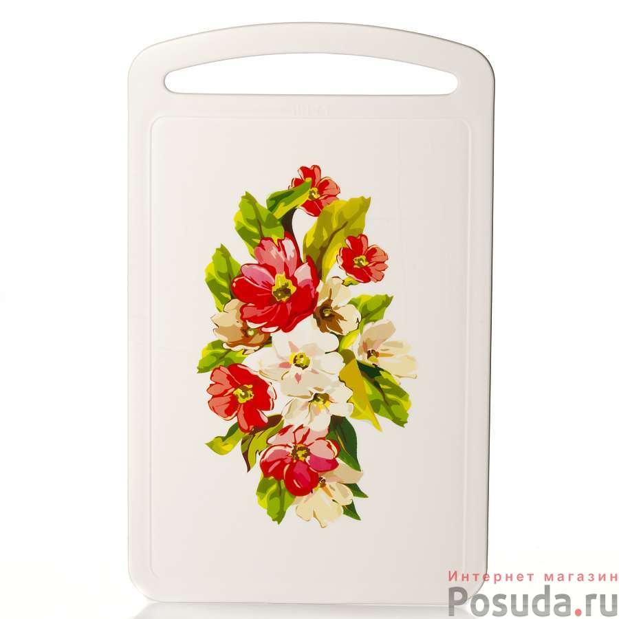 Доска разделочная с рисунком 315*195 мм (цветы)