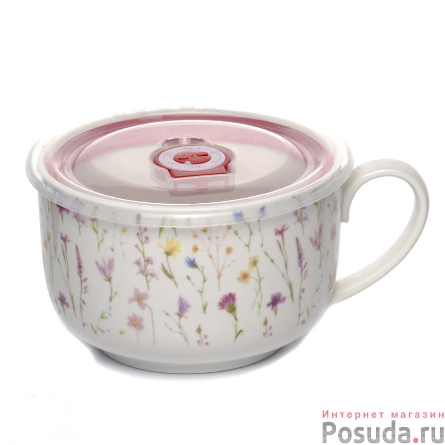 Бульонница 900 мл с пластиковой крышкой