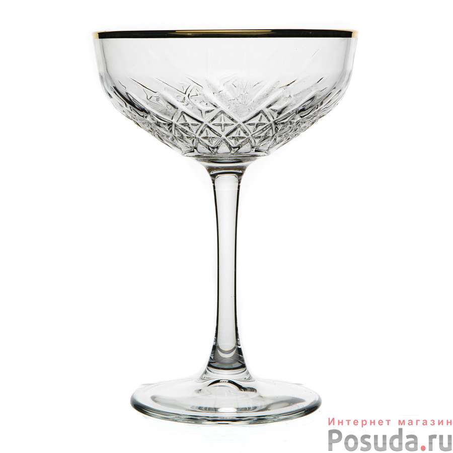 Набор фужеров 4 шт. TIMELESS 255 мл золотая кайма                   