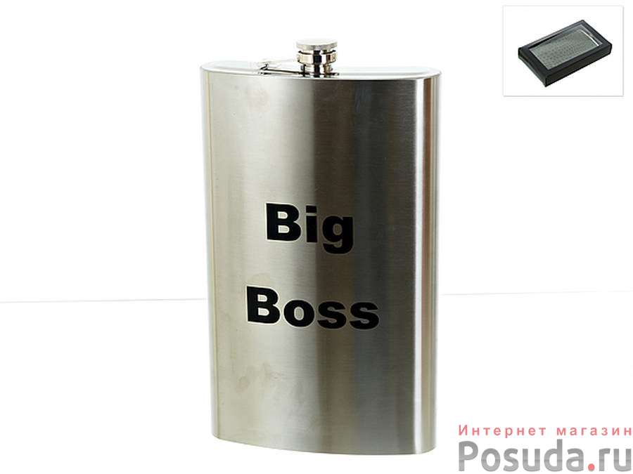 Фляжка сувенирная "Big Boss" v=1920мл (металл) (белая упаковка)