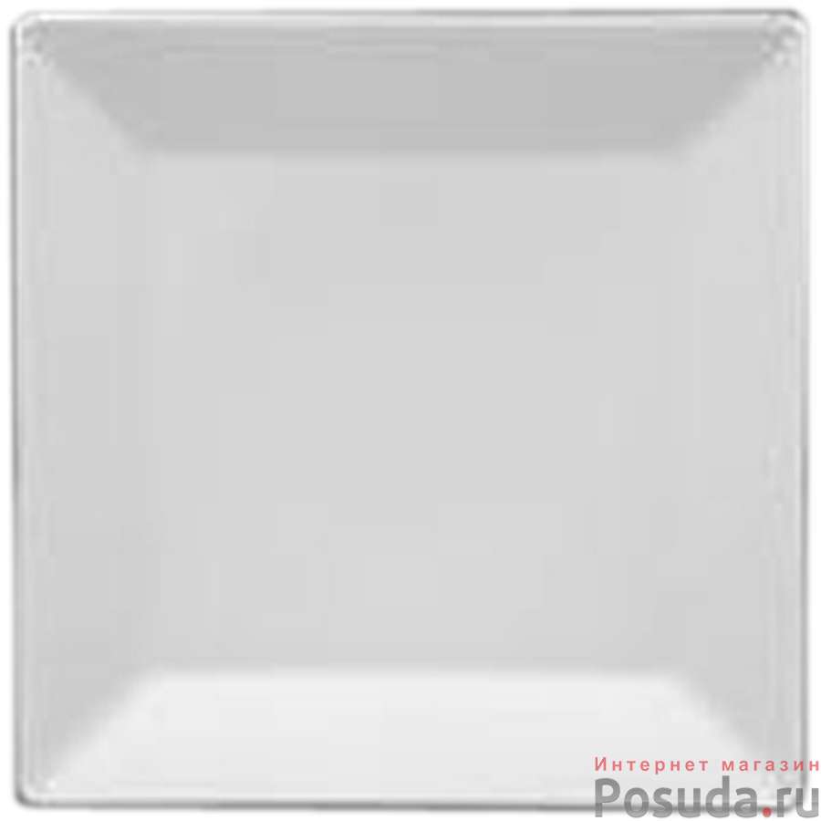 Тарелка квадратная «Классик»; фарфор; H=2,L=27,B=27см; белый
