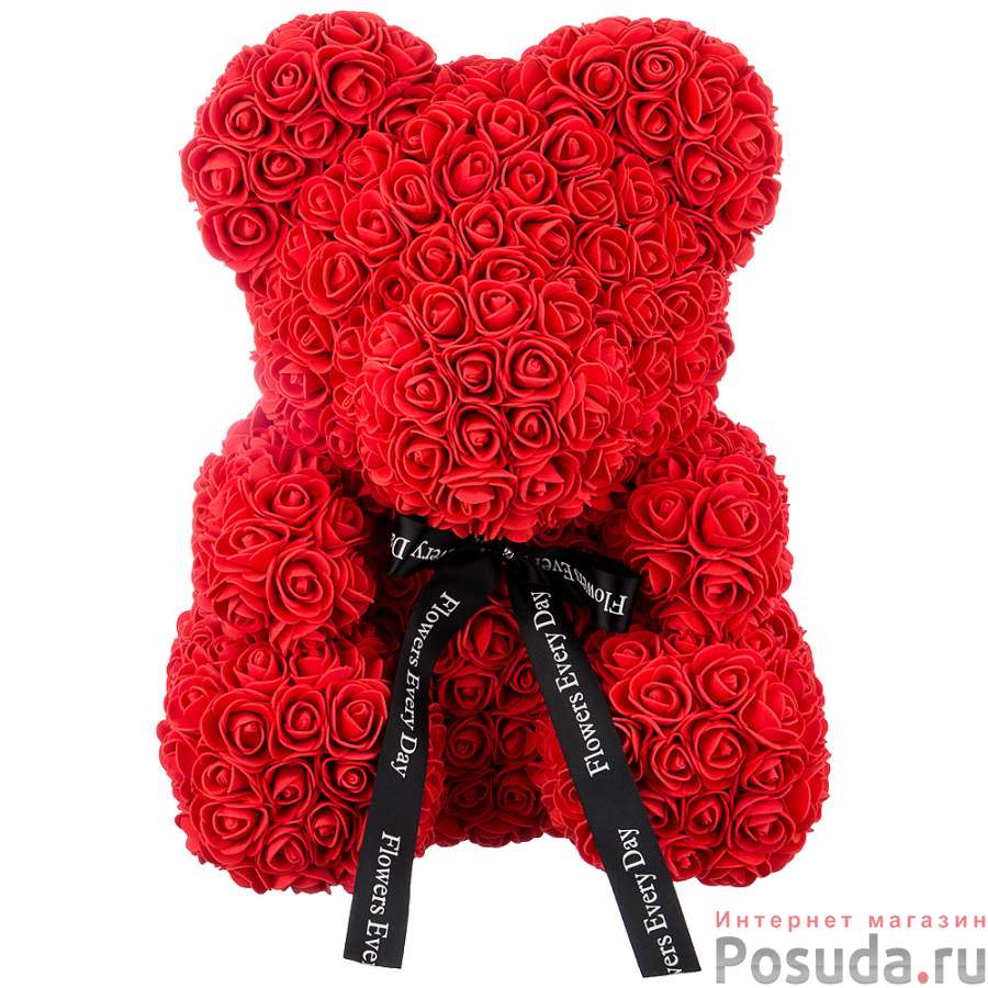 Декоративное изделие Медвежонок из роз 25 см
