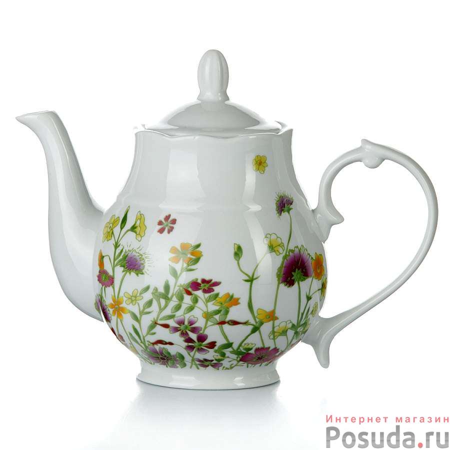 Чайник заварочный Domenik "Meadow", цвет: белый, 900 мл