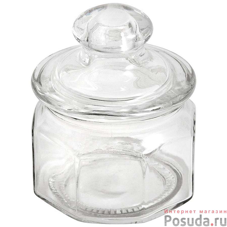 Стеклянная банка для сыпучих продуктов с фигурной стекл крышкой, LATTINA, объем: 0,3 л
