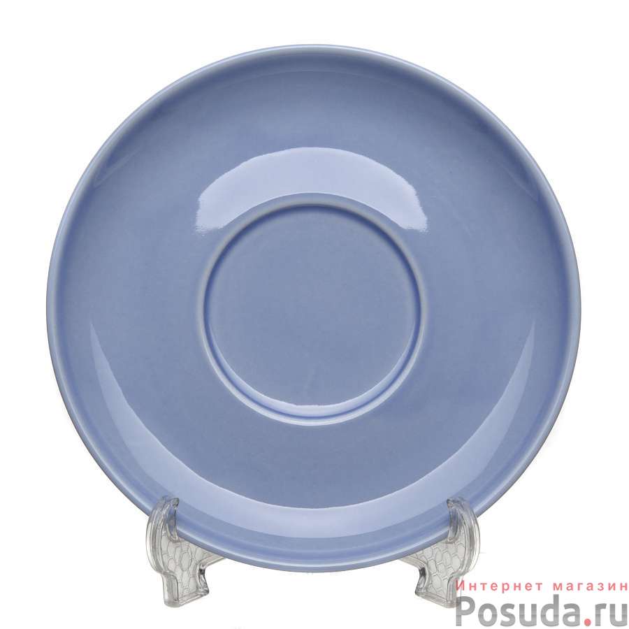 Блюдце ф.Принц 145 мм Акварель 2 шт, цвет васильковый Башкирский фарфор