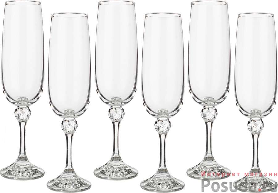 Набор бокалов для шампанского 6 шт "ДЖУЛИЯ" 180 мл высота=21 см