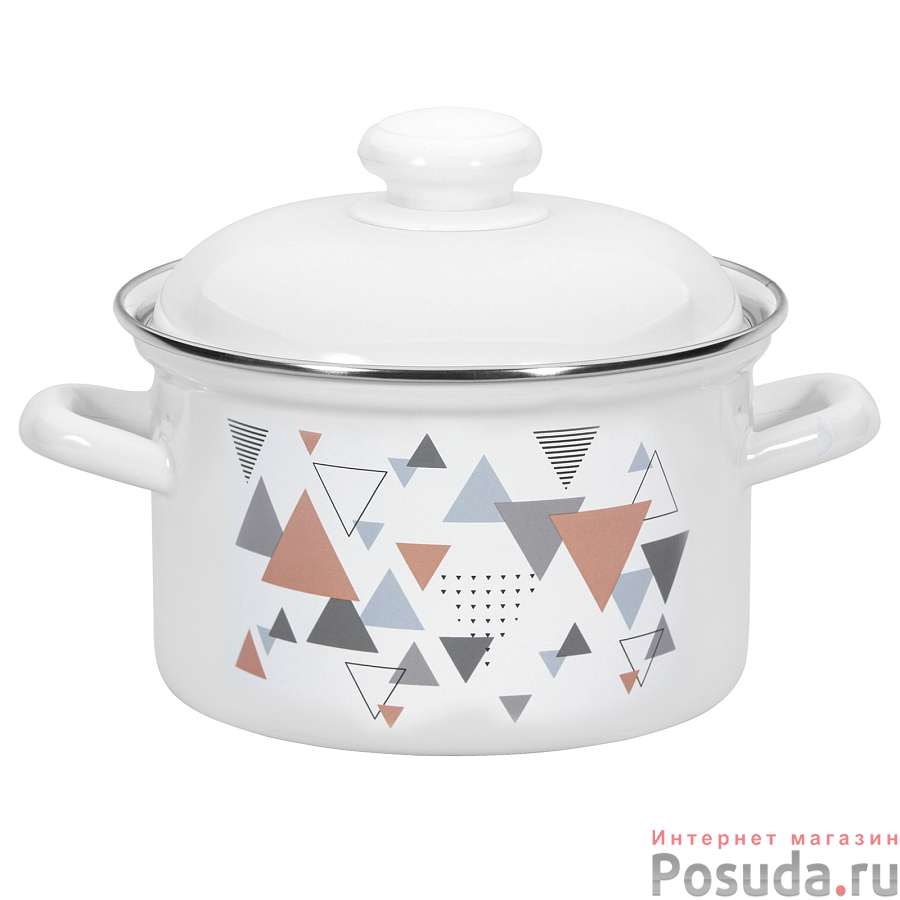 Кастрюля эмал 3,0л Треугольники, 1612АП2/4