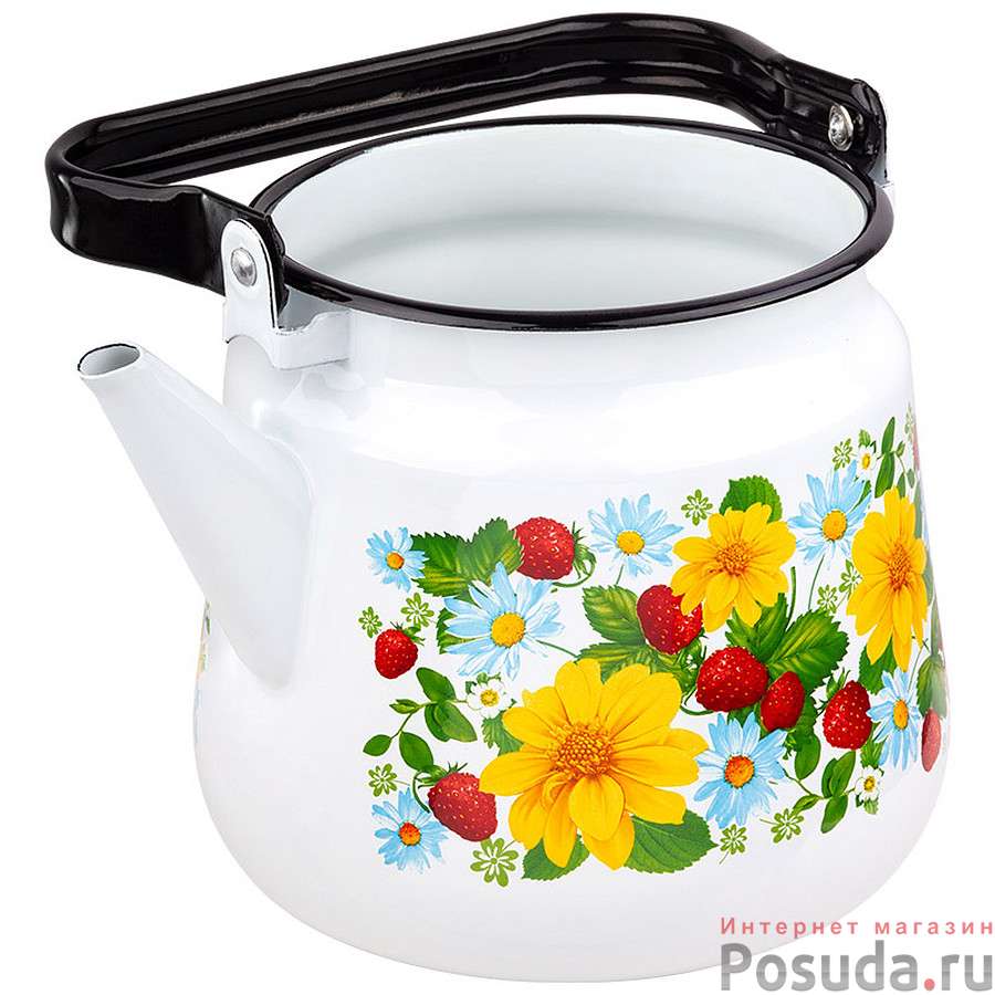 Чайник 3,5л, белоснежный "Земляника"