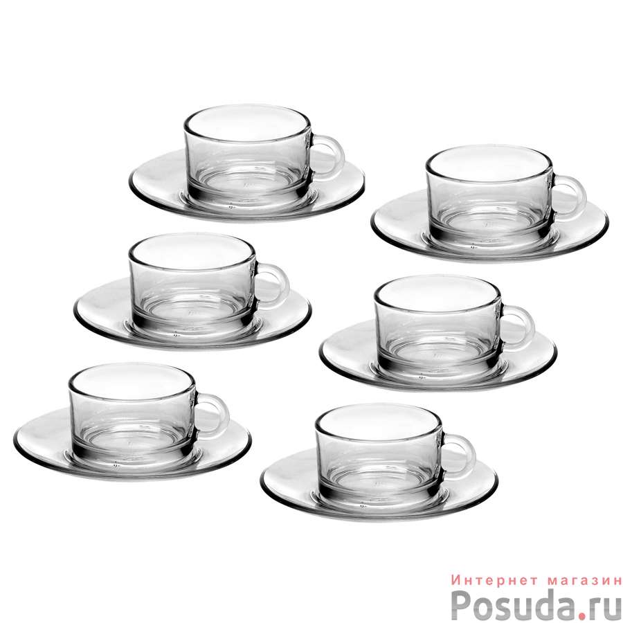 Кофейный набор на 6 персон Pasabahce Side, объем 90 мл