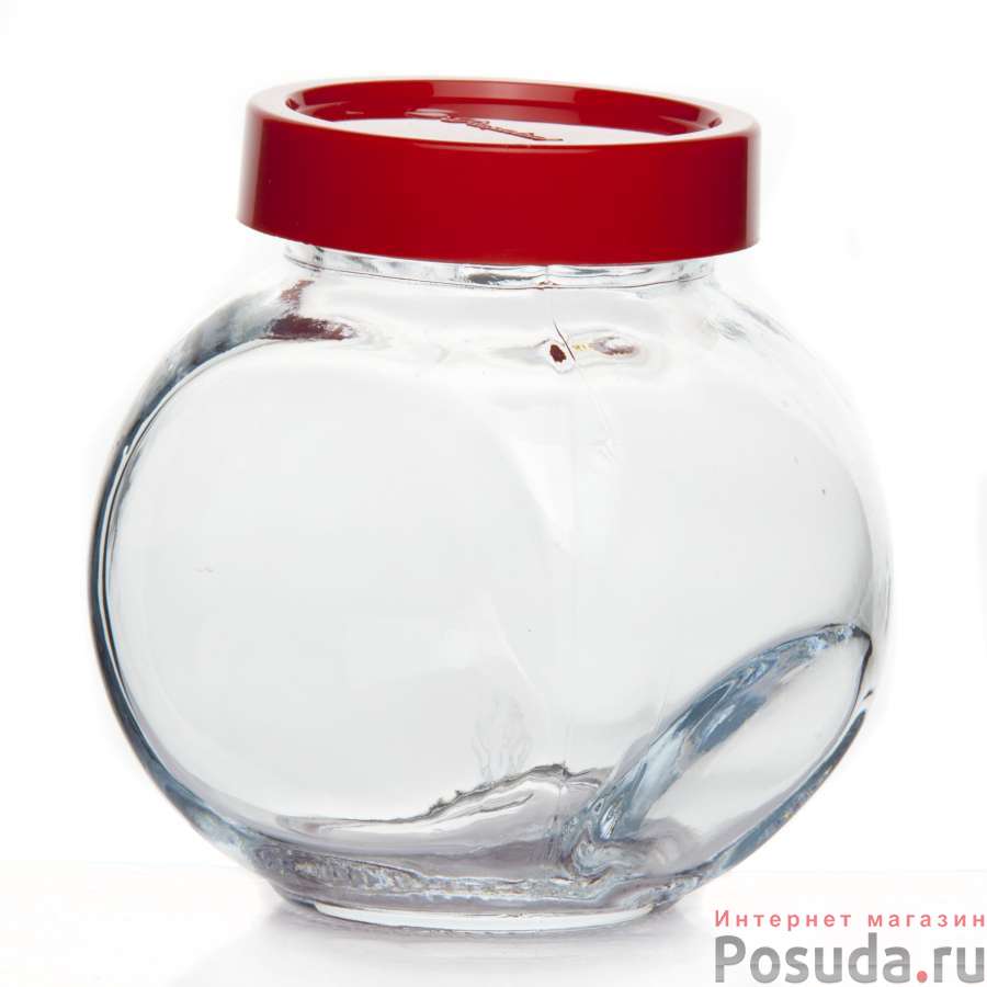 Банка с красной пластиковой крышкой Белла 3 шт.200 мл