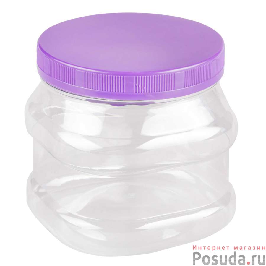 Банка ПЭТ 1 л прямоугольная (цвет в ассортименте)