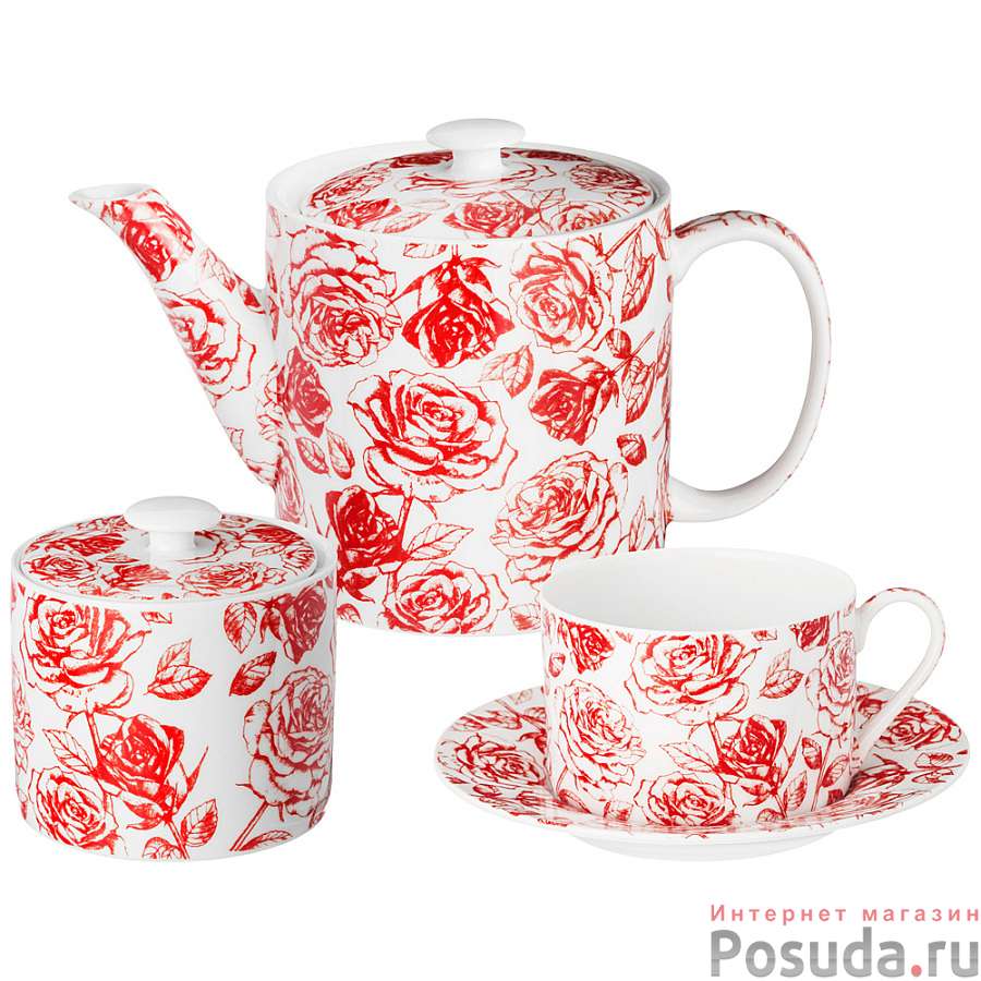 Чайный сервиз lefard Roses на 6 пер. 14 пр. 200 мл 
