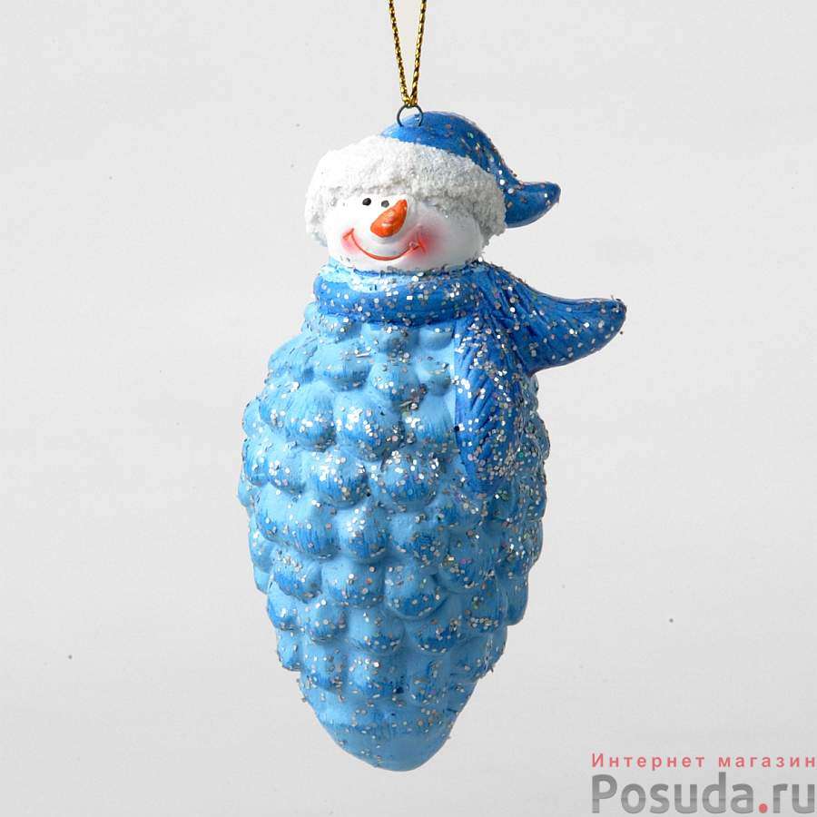 Подвеска декоративная House & Holder "Снеговик", Н=9,5 см