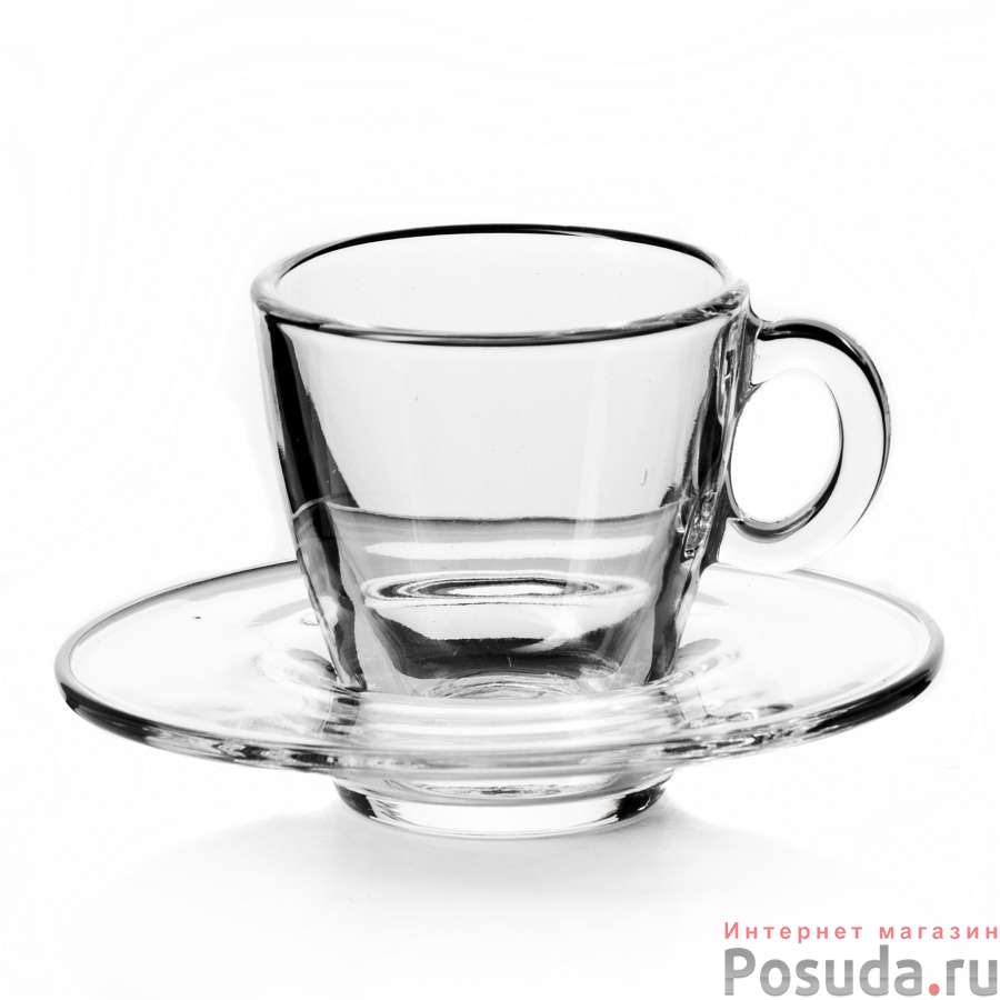 Чашка с блюдцем аква 72 мл d= 105 мм 6 шт.