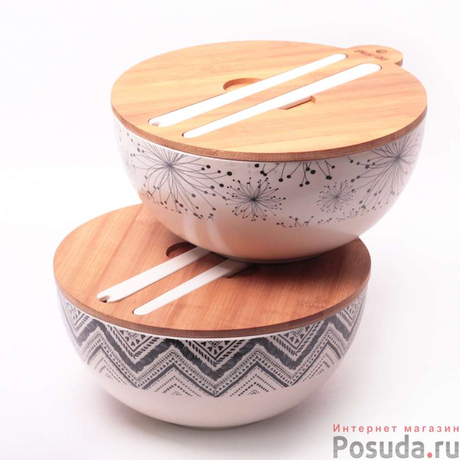 Миска  27*12.2см с  кр. и приборами (вид узора: орнамент, цветы)