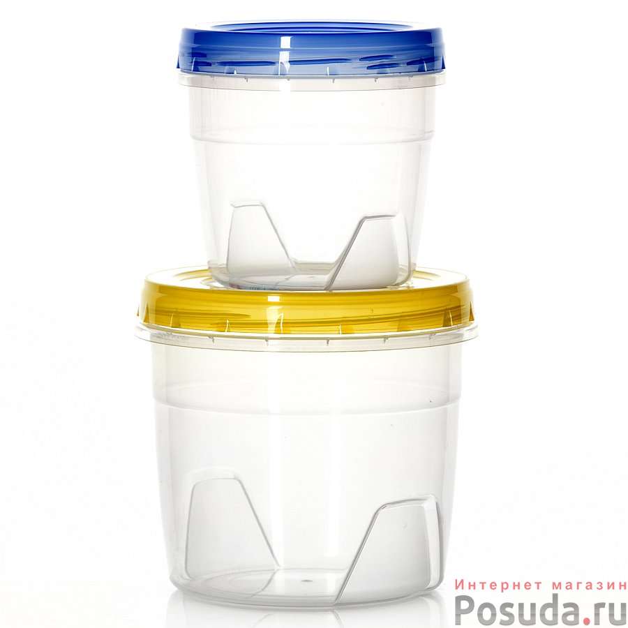 Набор банок с закручивающимися крышками, 0,5 л + 1 л (цвет в ассортименте)