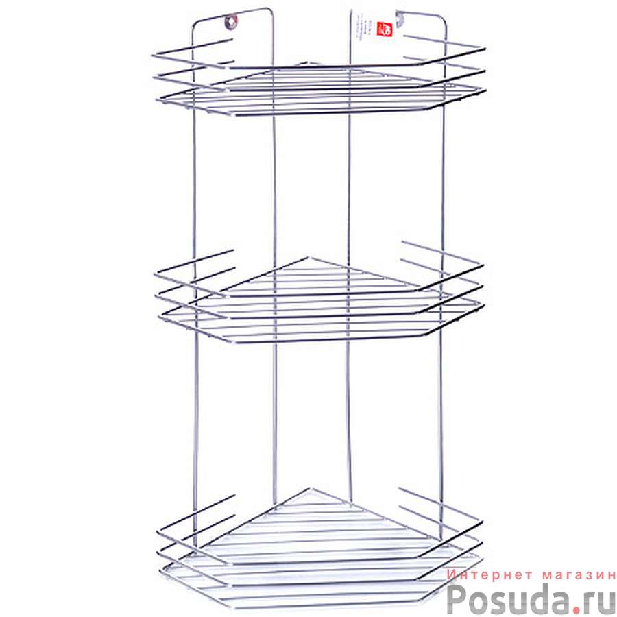 Полка угловая 3 секции хром