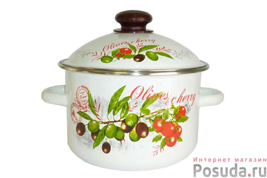 Кастрюля 4,0л цилиндрическая Оливки и черри, 3MD201M