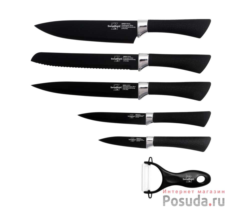 Ножи Набор ножей "Swiss Gold", 6 предметов, SG - 9203