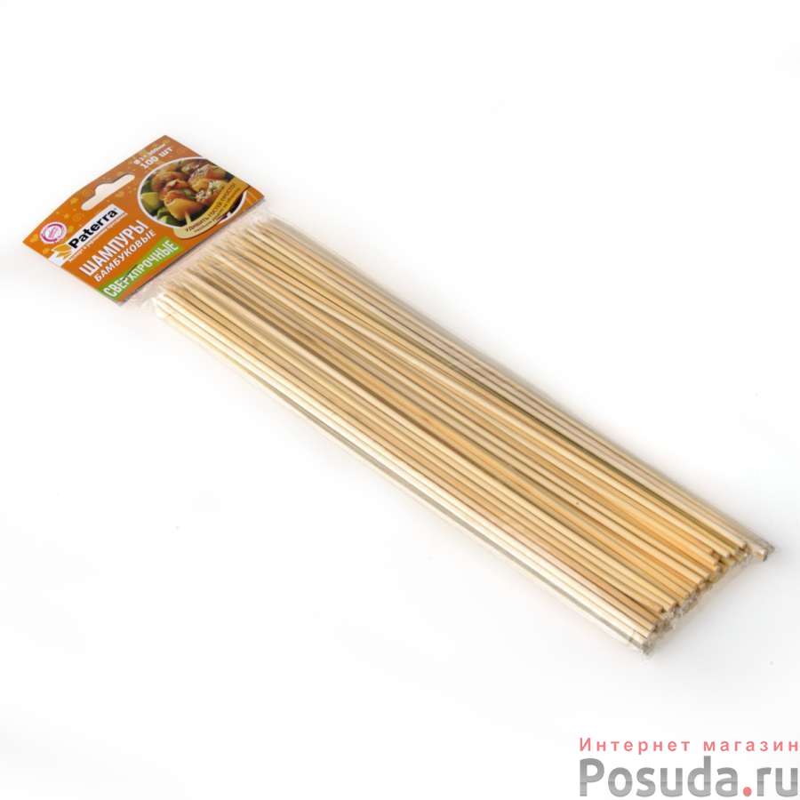 Шампуры д/шашлыка бамбук Paterra 100 шт. 300 мм