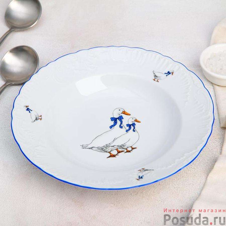 Тарелка суповая РОКОКО "ГУСИ" 22,5 см без упак.