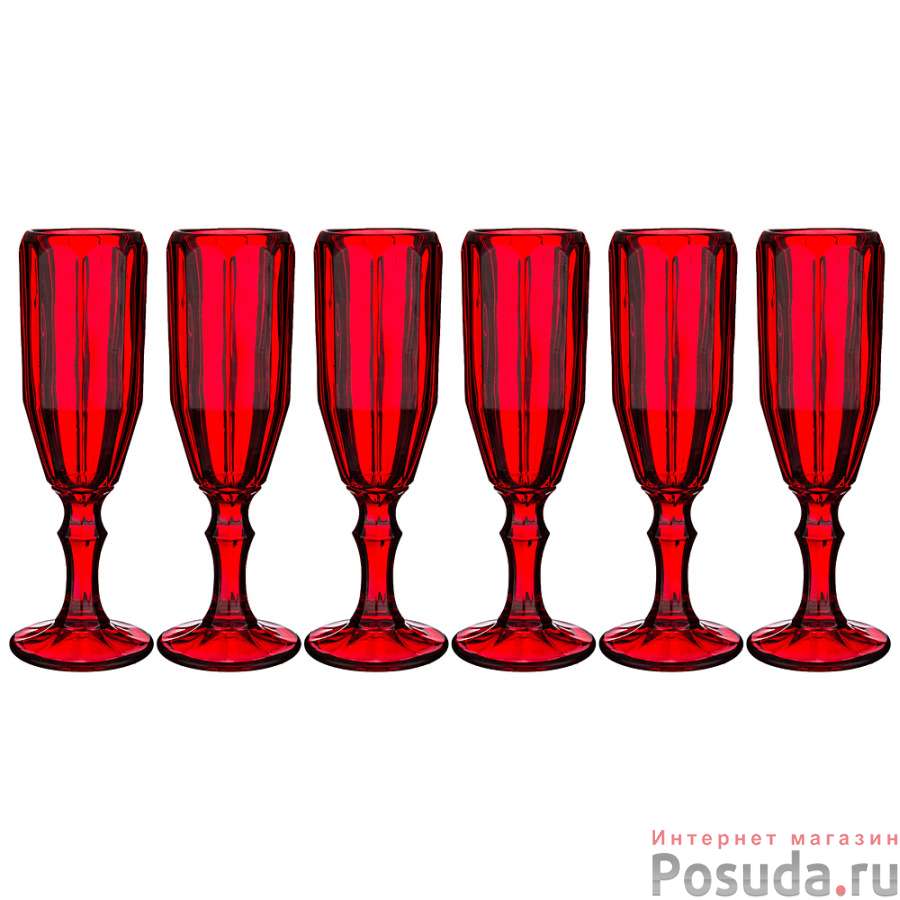 Набор бокалов для шампанского Рока 6шт. серия Muza color 180 мл высота=20 см.