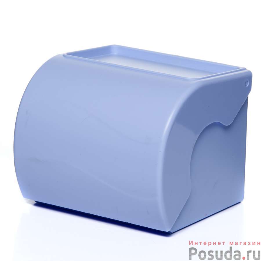Держатель для туалетной бумаги с полочкой (голубой)