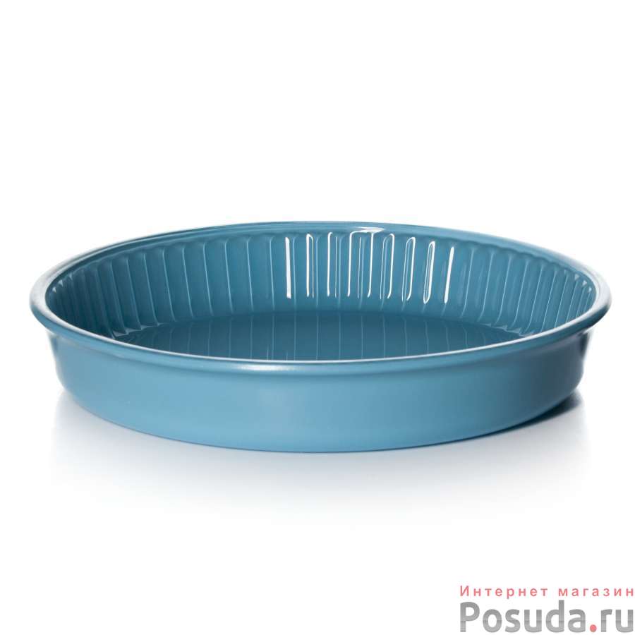 Посуда для свч круглая d=260 мм цв.стекло (цв.голубой)