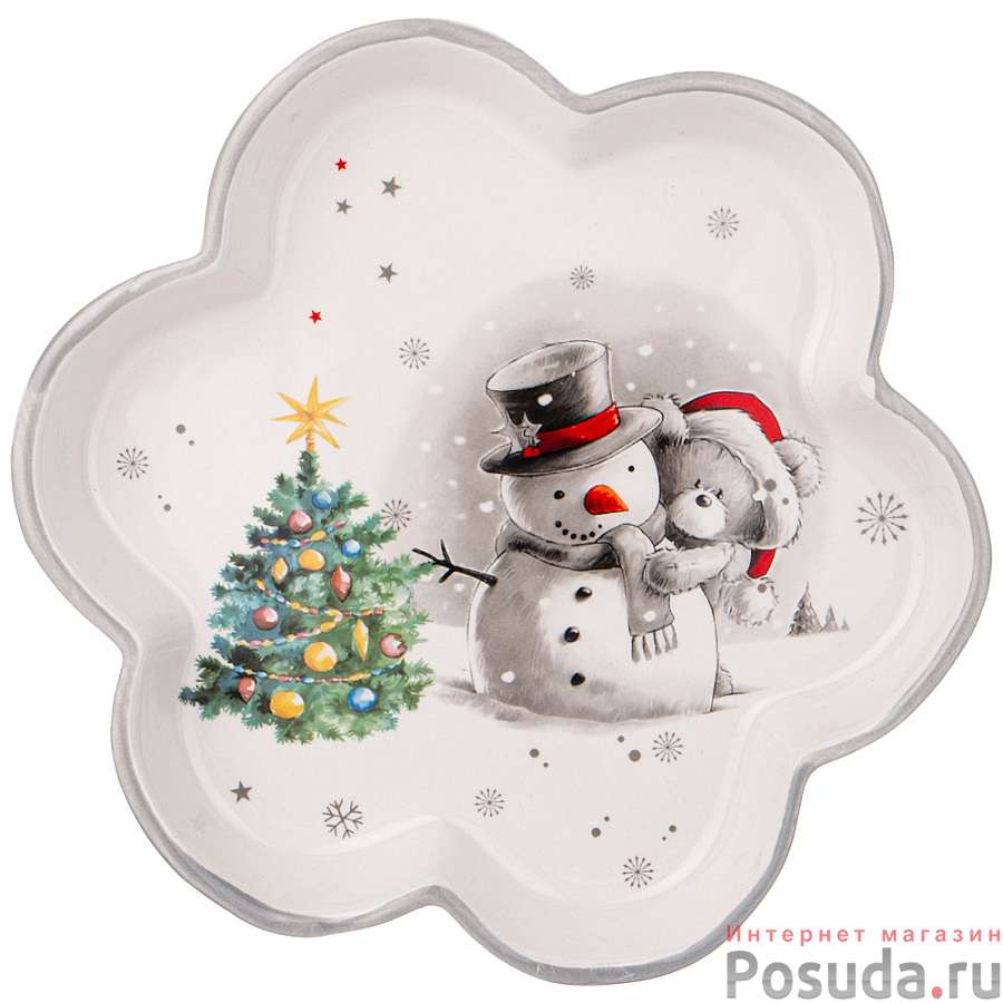 Тарелка agness “с новым годом!" фигурная 20*2,5 см 