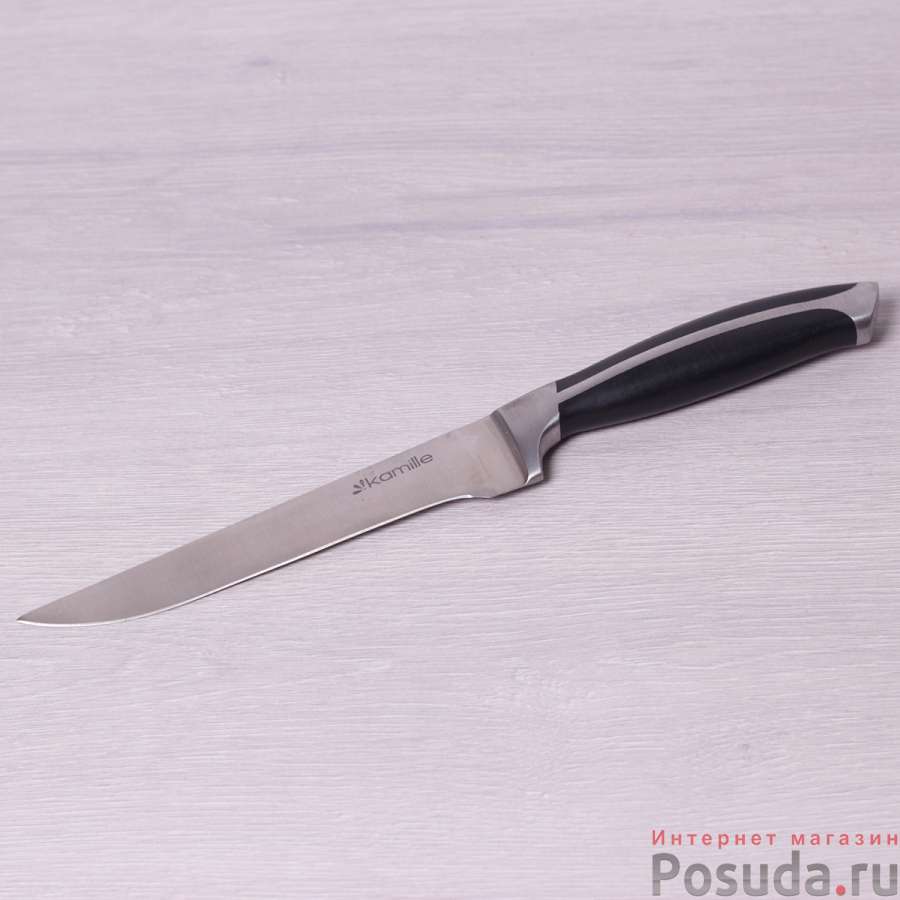 Нож для костей Kamille из нержавеющей стали с ручкой из ABS (лезвие 15см; рукоятка 13см)