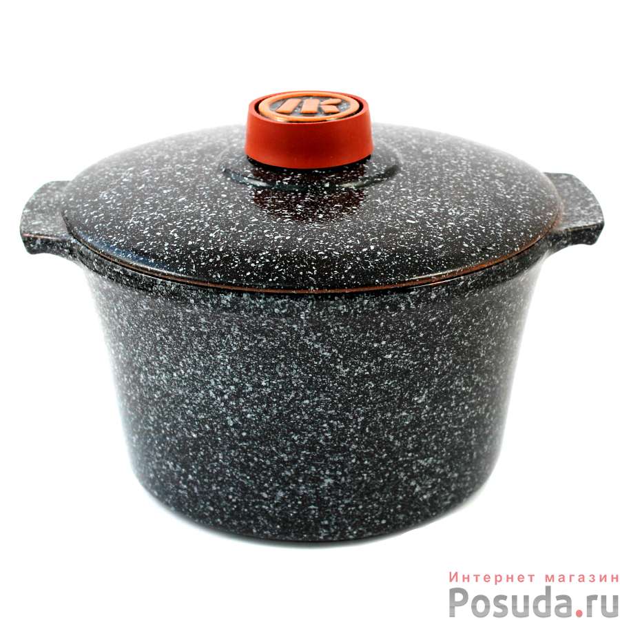 Кастрюля 2л, керамическая крышка (черный мрамор) (4шт) 1КТчм-2