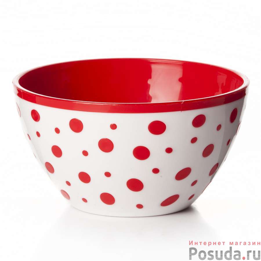 Салатник Горошек 0,5 л (красно-белый)