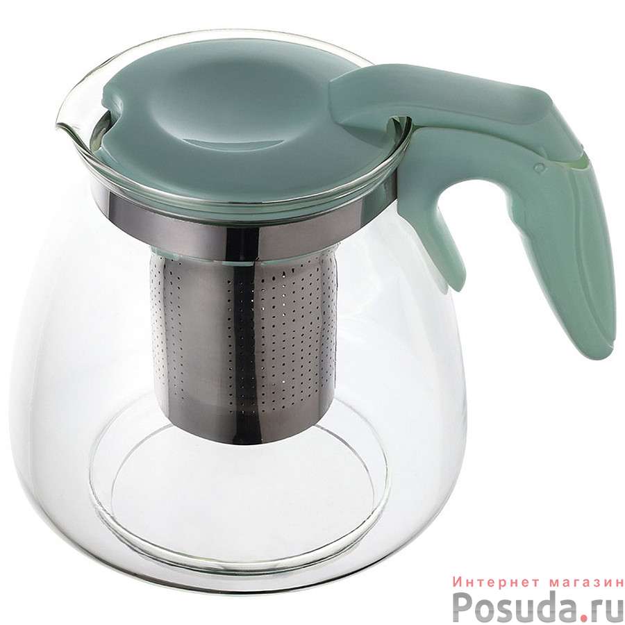 Чайник заварочный MENTOLO, объем 1,1 л, из жаропрочного стекла с фильтром из нержав стали