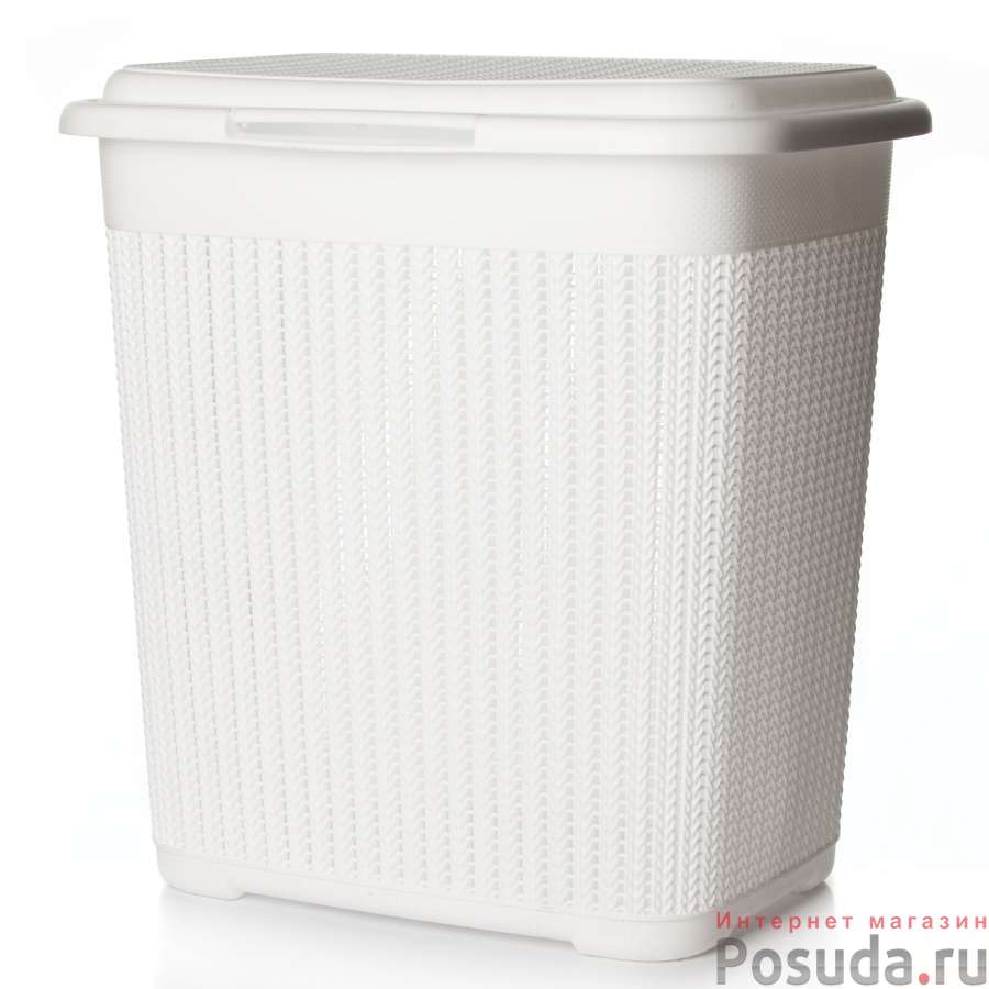 Корзина для белья Idea "Вязание", 40 л (белый)