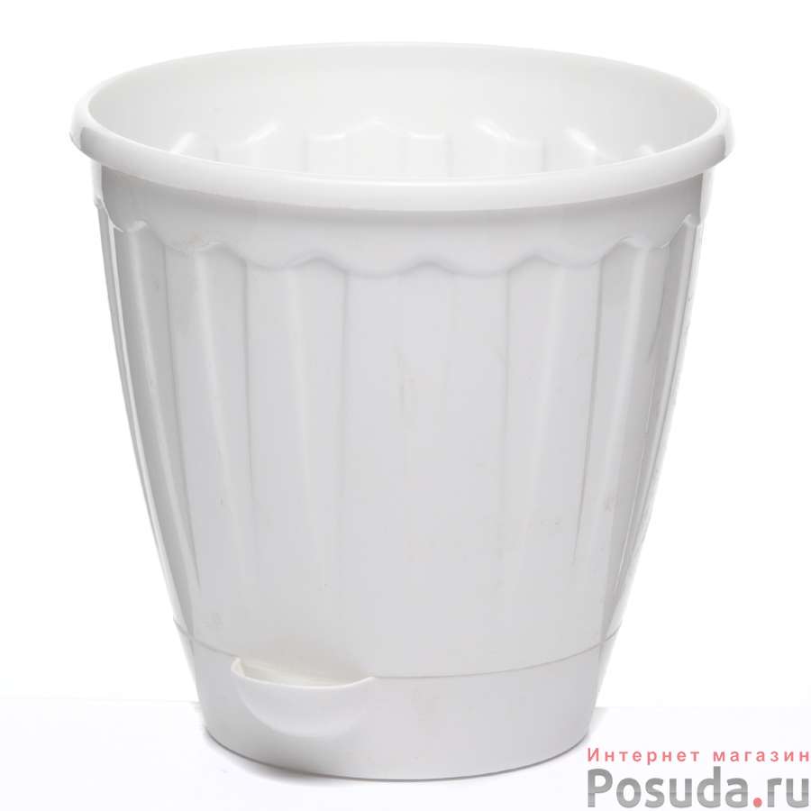 Горшок цветочный с поддоном Рондо 3 л (белый)