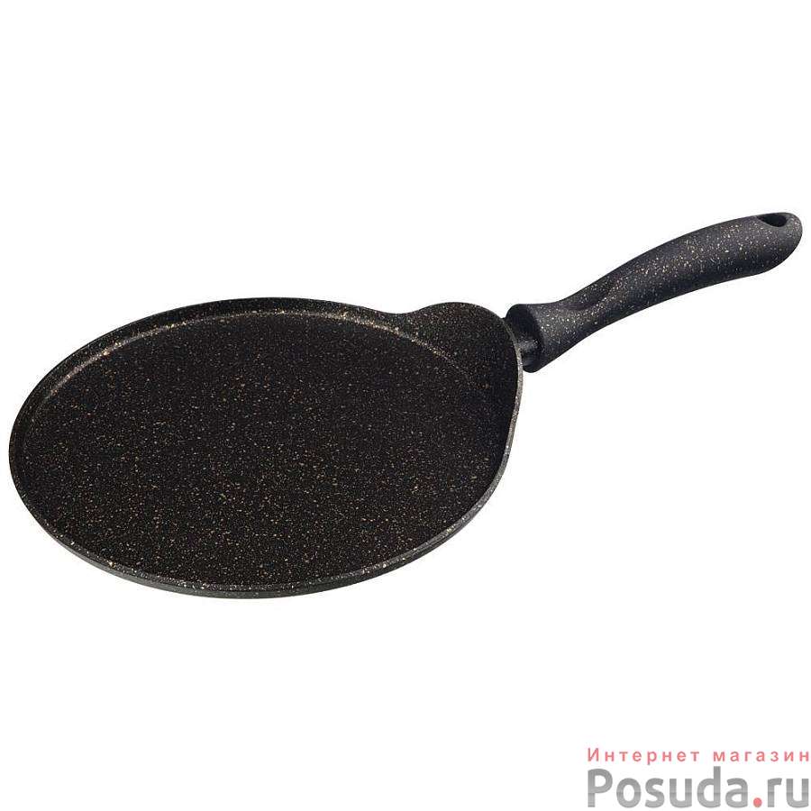 Сковорода блинная agness премиум Черное золото 24 см, инд дно, 3-хслойн. покр granit, pfoa free