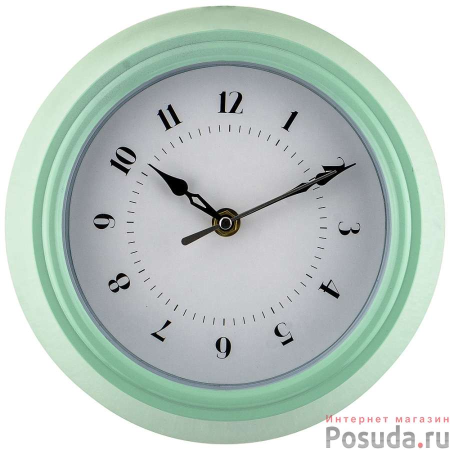 Часы настенные кварцевые "LOVELY HOME" 21,5*21,5*7,5 см цвет салатовый