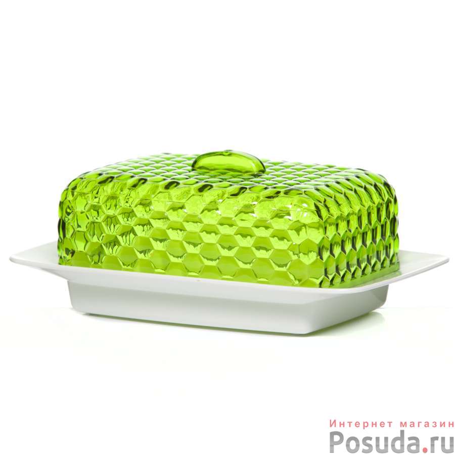 Масленка Мозаика (бело-прозрачный)