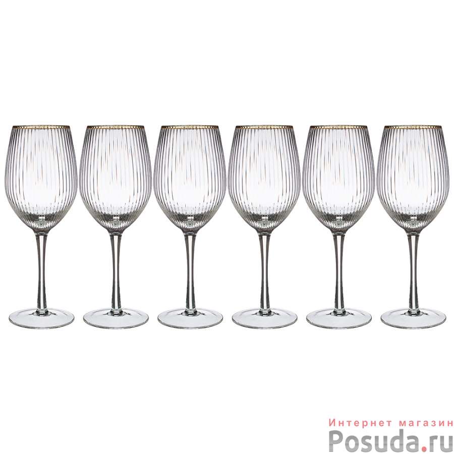 Набор бокалов для белого вина из 6-ти шт. "РИМ" обьем 400мл. высота 22см.