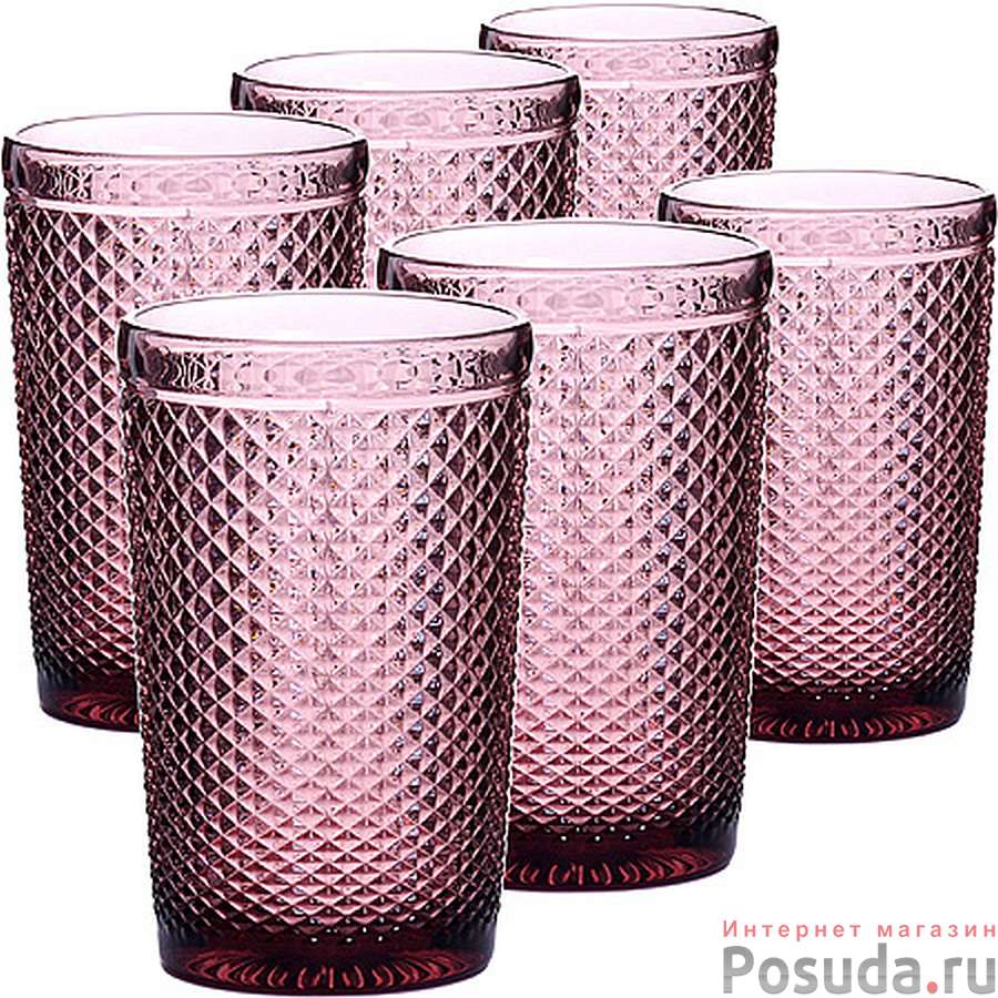 Набор стаканов 370 мл 6шт (цв. пурпурный) LR (х4)