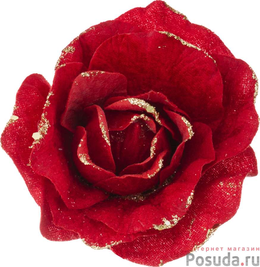 Цветок искусственный Роза диаметр=19 cm на клипсе