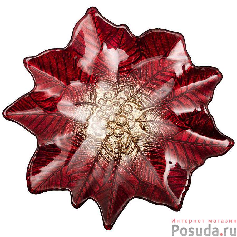 Блюдо Poinsettia red gold 27х26 см без упаковки 