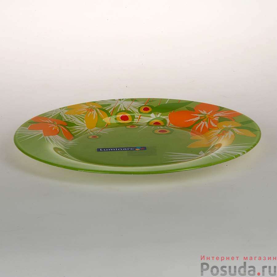 Тарелка плоская POP FLOWERS GREEN, диаметр 250 мм