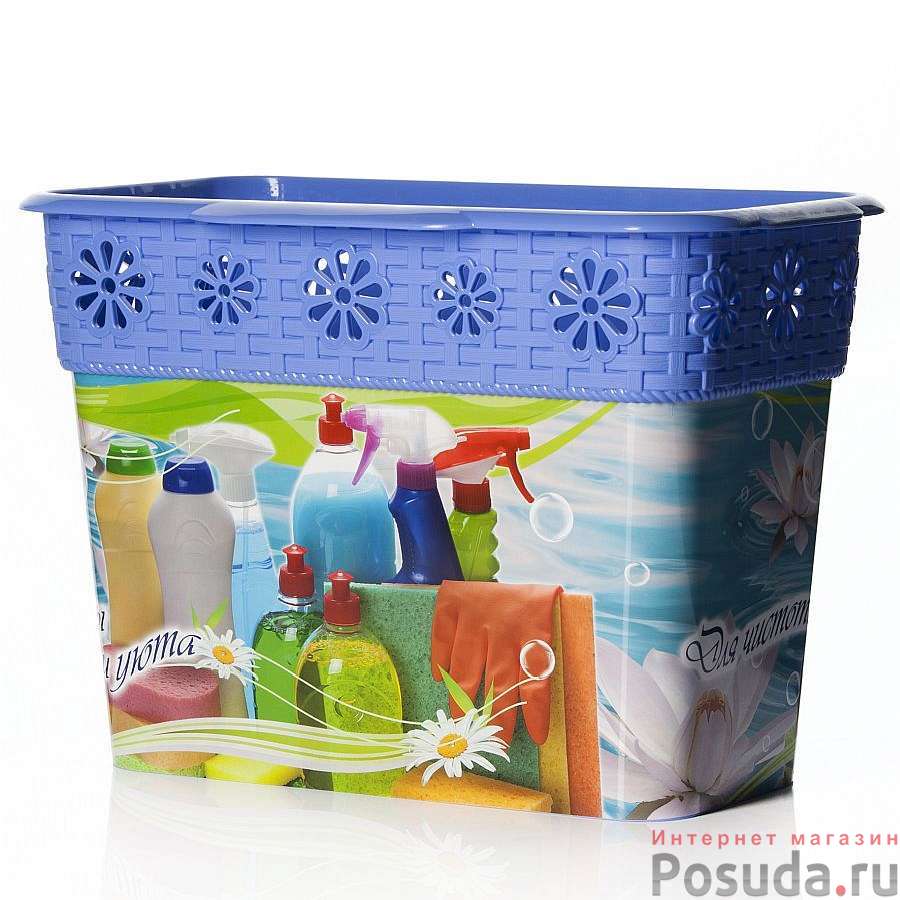 Корзина универсальная Чистюля 10 л, 34*21*24,5 см (цвет в ассортименте)